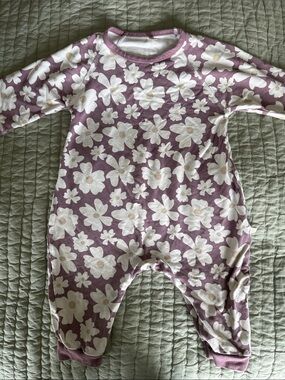 Plum Floral Footie One-Piece for Babies